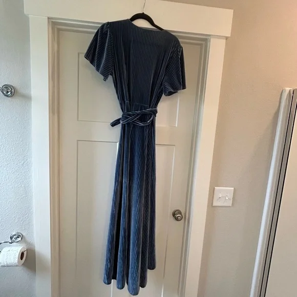 Baltic Born Blue Wrap Maxi Dress with Flutter Sleeves - Picture 4 of 4